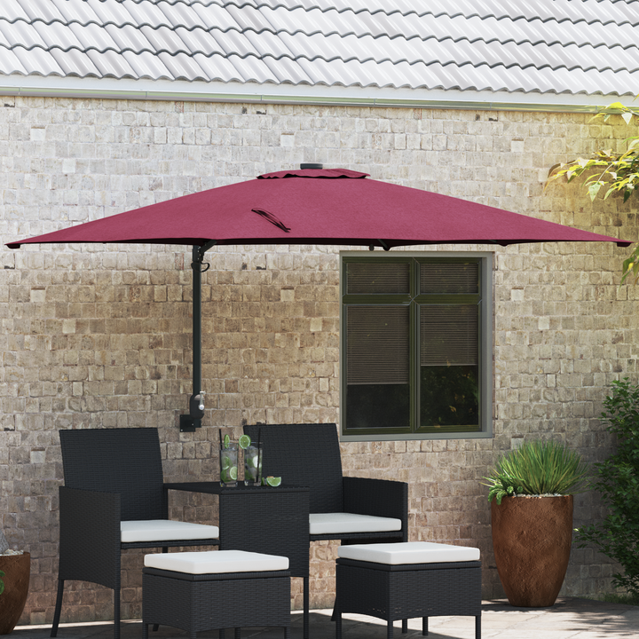 Havesol Bordeaux Rød 248,5 x 247,5 x 160 cm Polyester og Stål