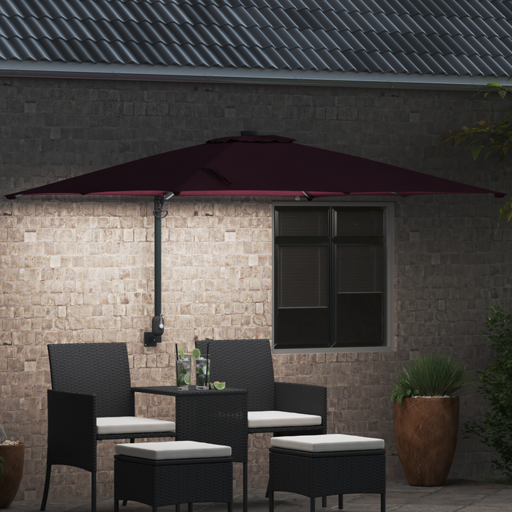 Havesol Bordeaux Rød 248,5 x 247,5 x 160 cm Polyester og Stål
