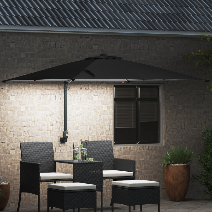 Havesol Sort 248,5 x 247,5 x 160 cm Polyester og Stål