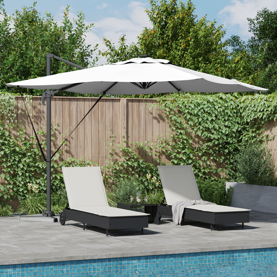 Parasol Sandfarvet 286 x 284 x 270 cm Aluminium og Polyester