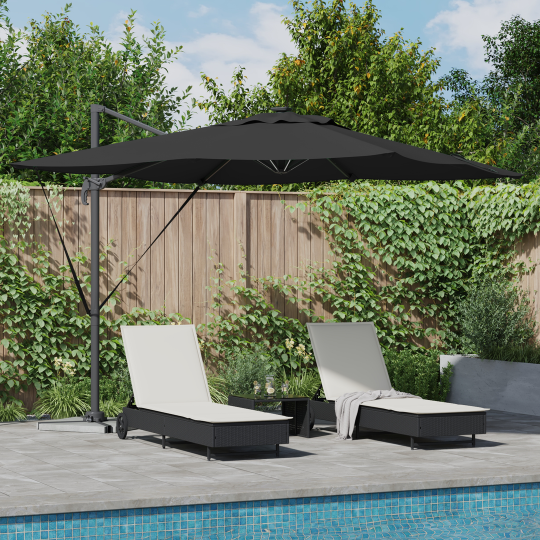Parasol Sort 286 x 284 x 270 cm Aluminium og Polyester