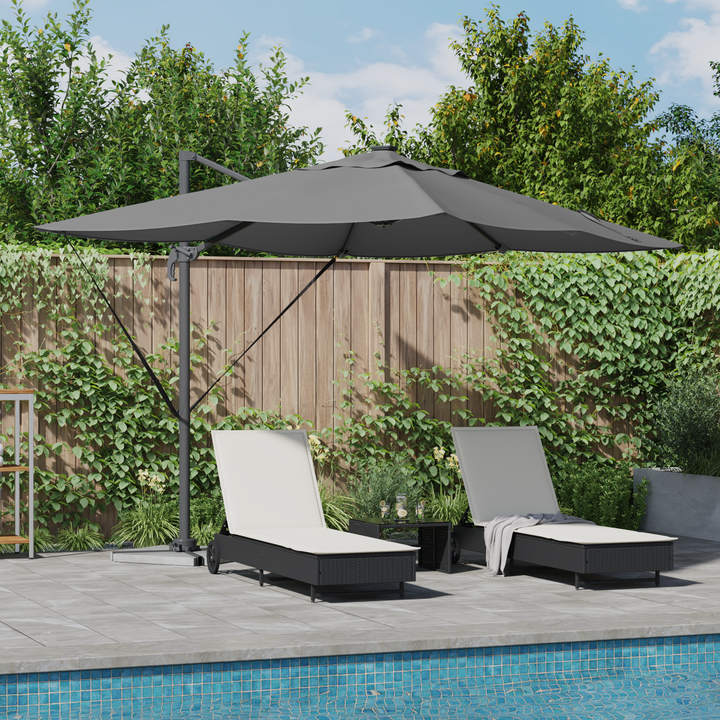 Parasol Antracit 352 x 251 x 265 cm Polyester og Aluminium