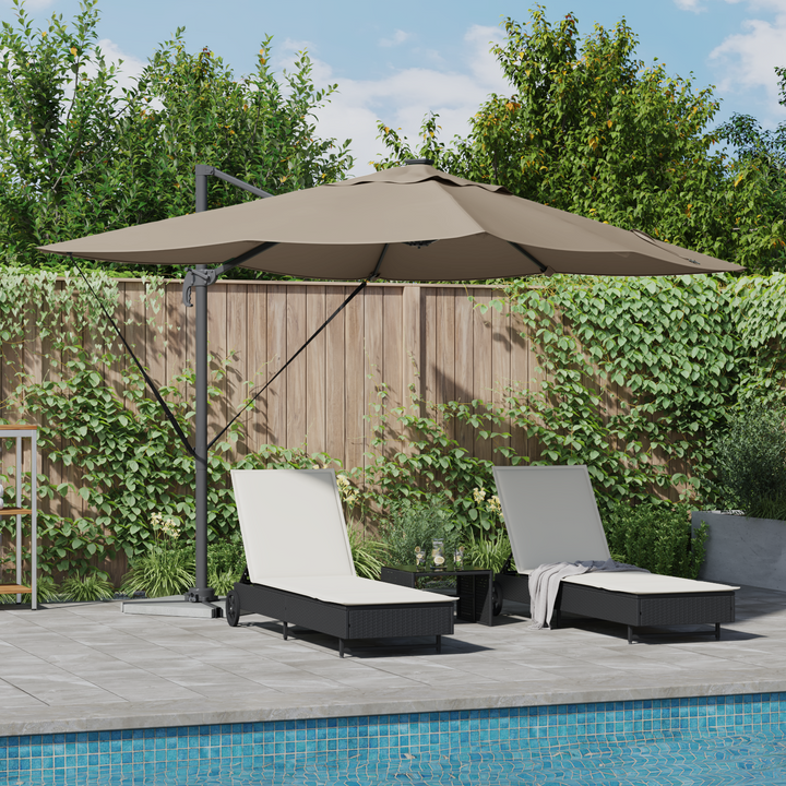Parasol Gråbrun 352 x 251 x 265 cm Polyester og Aluminium