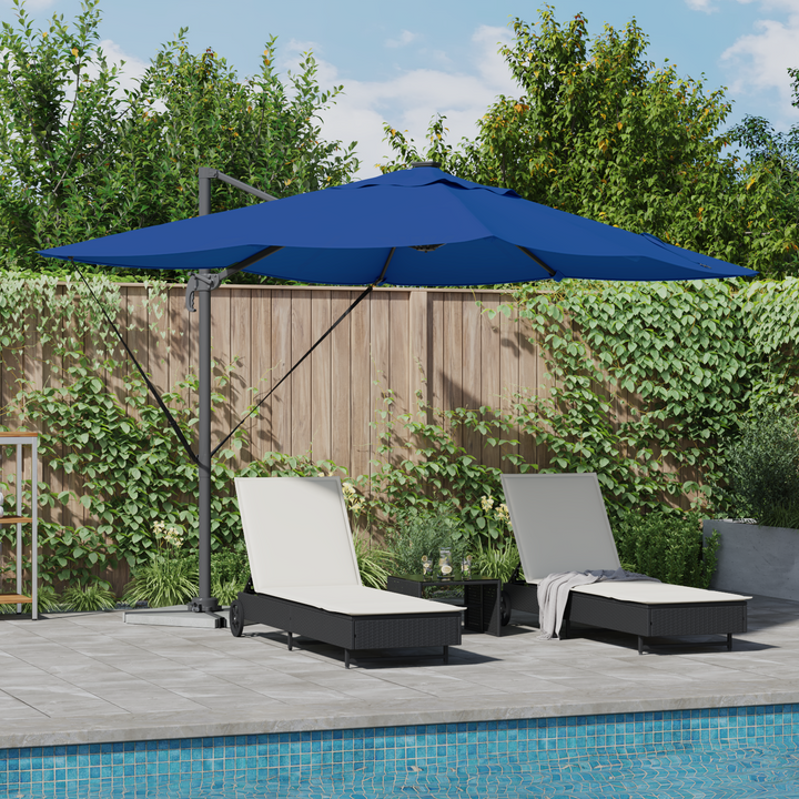 Parasol 352 x 251 x 265 cm Polyester og Aluminium Azurblå