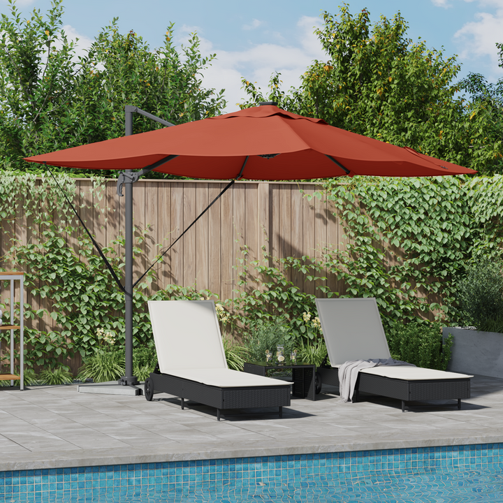 Parasol Terrakotta 352 x 251 x 265 cm Polyester og Aluminium