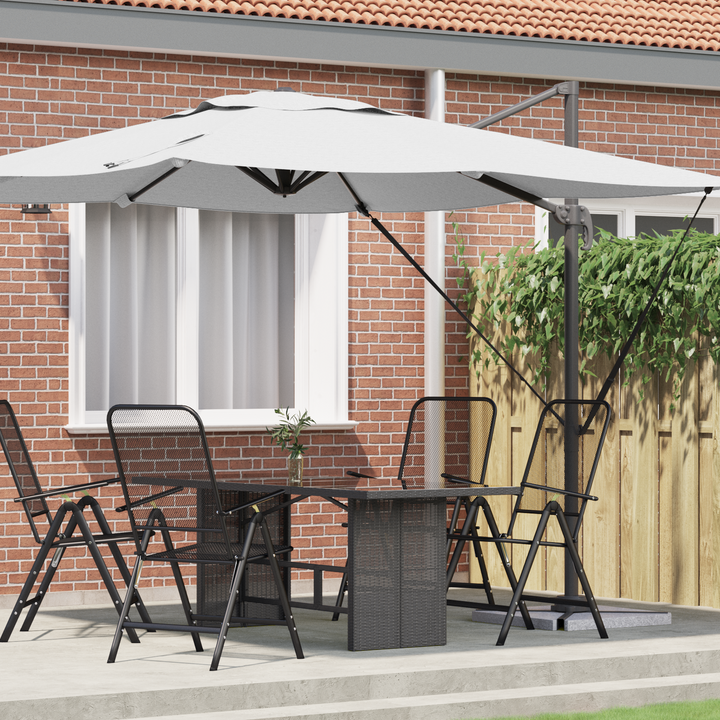 Roma Parasol Beige 286 x 284 x 265 cm Aluminium og Polyester