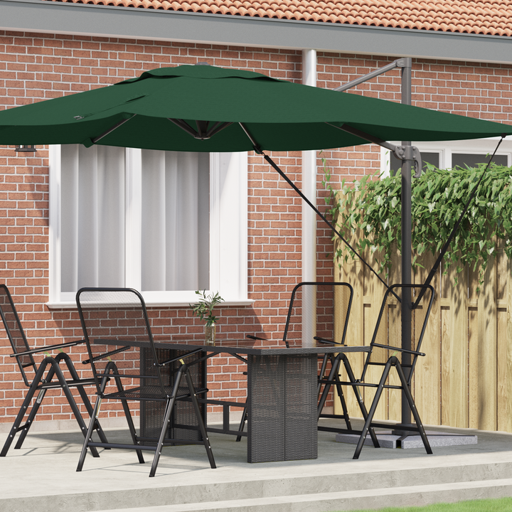 Roma Parasol Grøn 286 x 284 x 265 cm Aluminium og Polyester