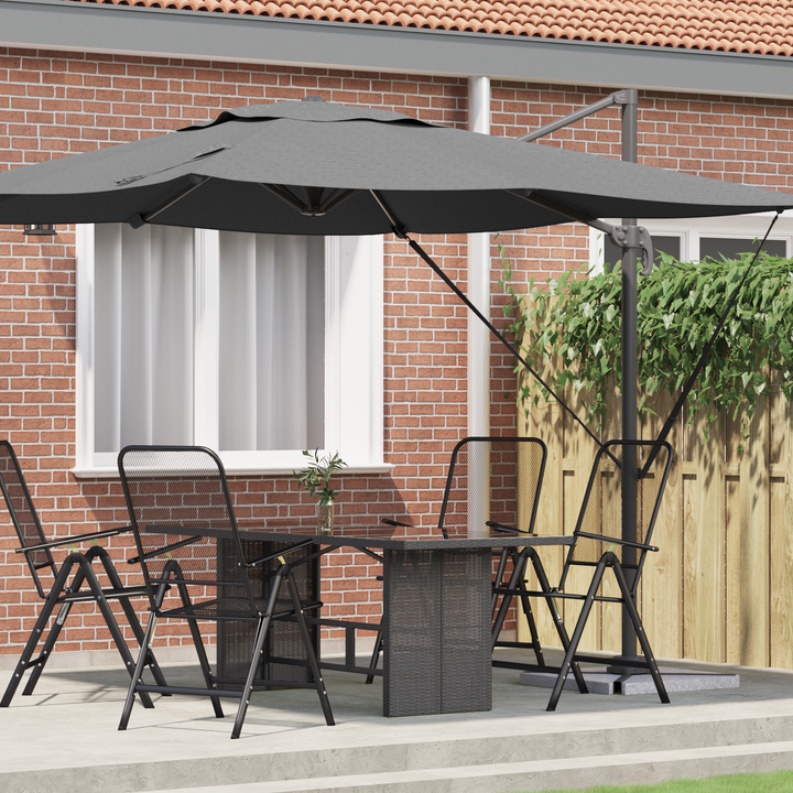 Roma Parasol Antracit 286 x 284 x 265 cm Aluminium og Polyester