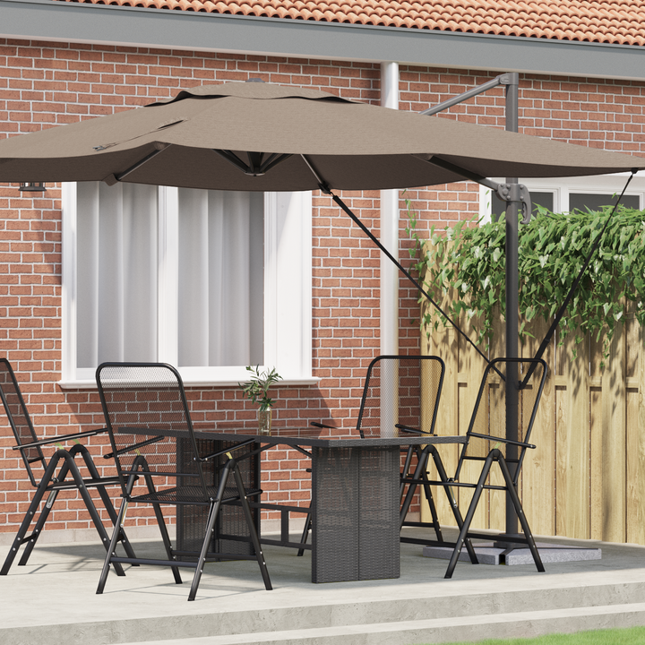 Roma Parasol Gråbrun 286 x 284 x 265 cm Aluminium og Polyester