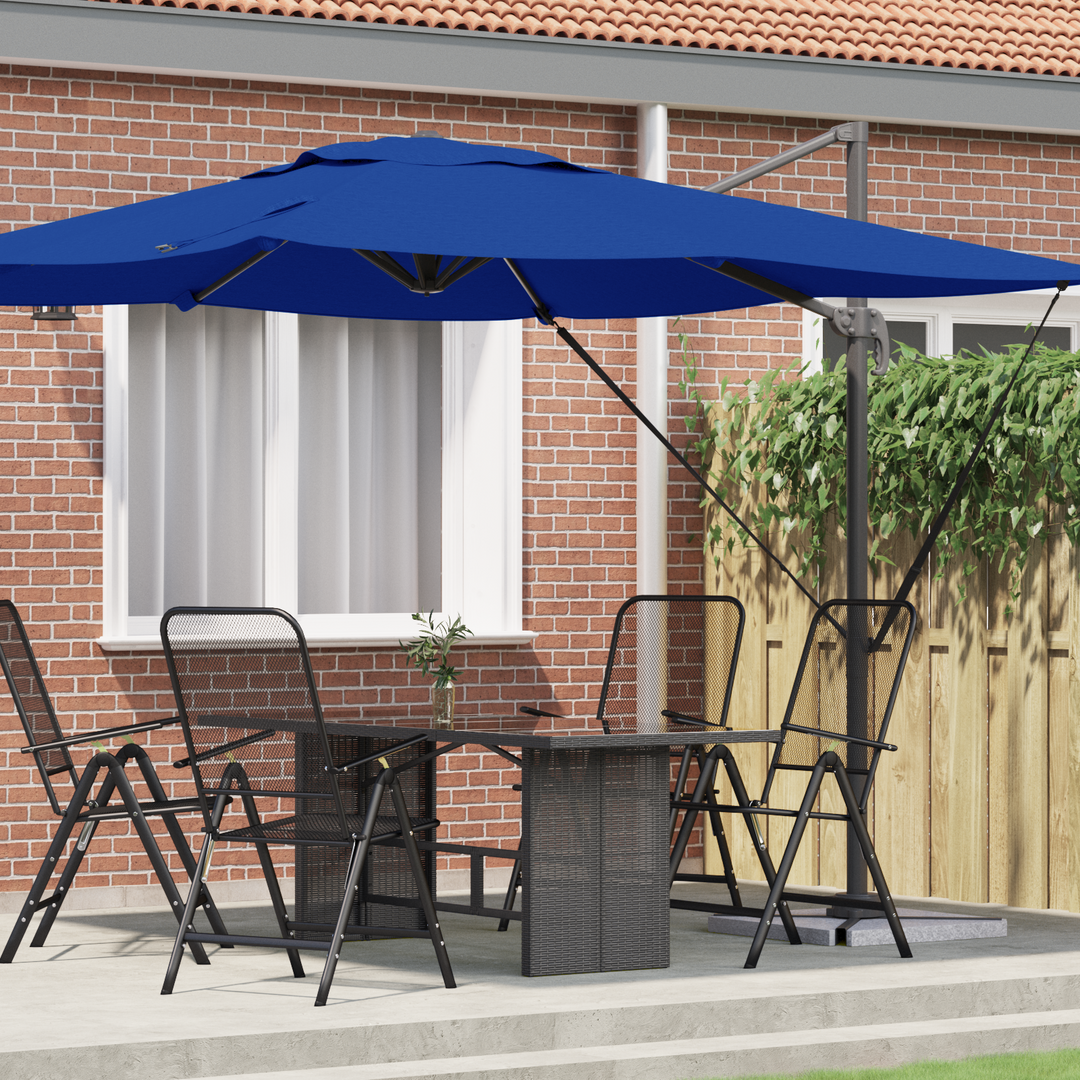 Roma Parasol Blå 286 x 284 x 265 cm Aluminium og Polyester