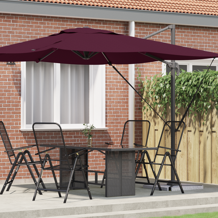 Roma Parasol Rød 286 x 284 x 265 cm Aluminium og Polyester