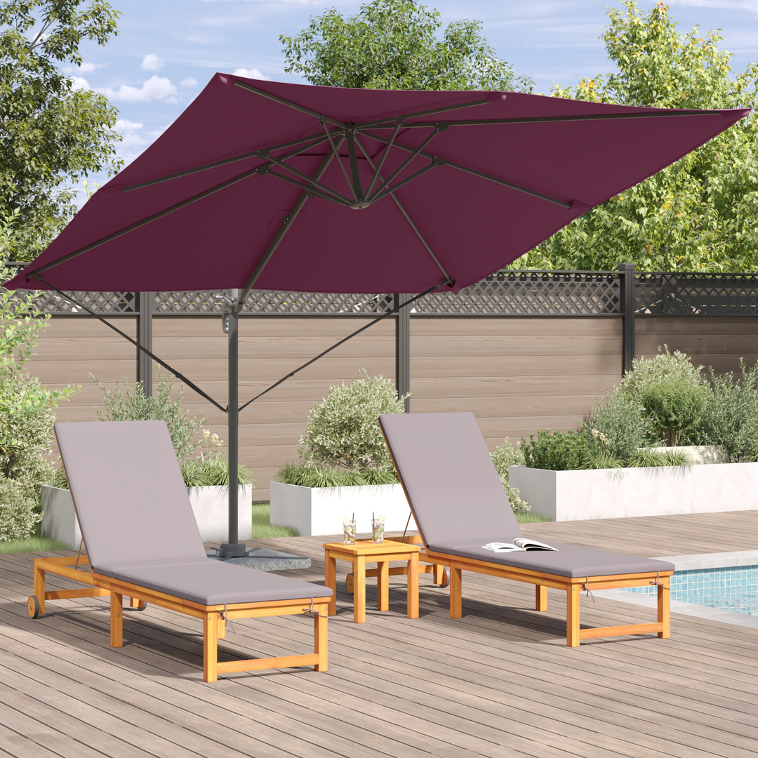 Roma Parasol Rød 286 x 284 x 265 cm Aluminium og Polyester
