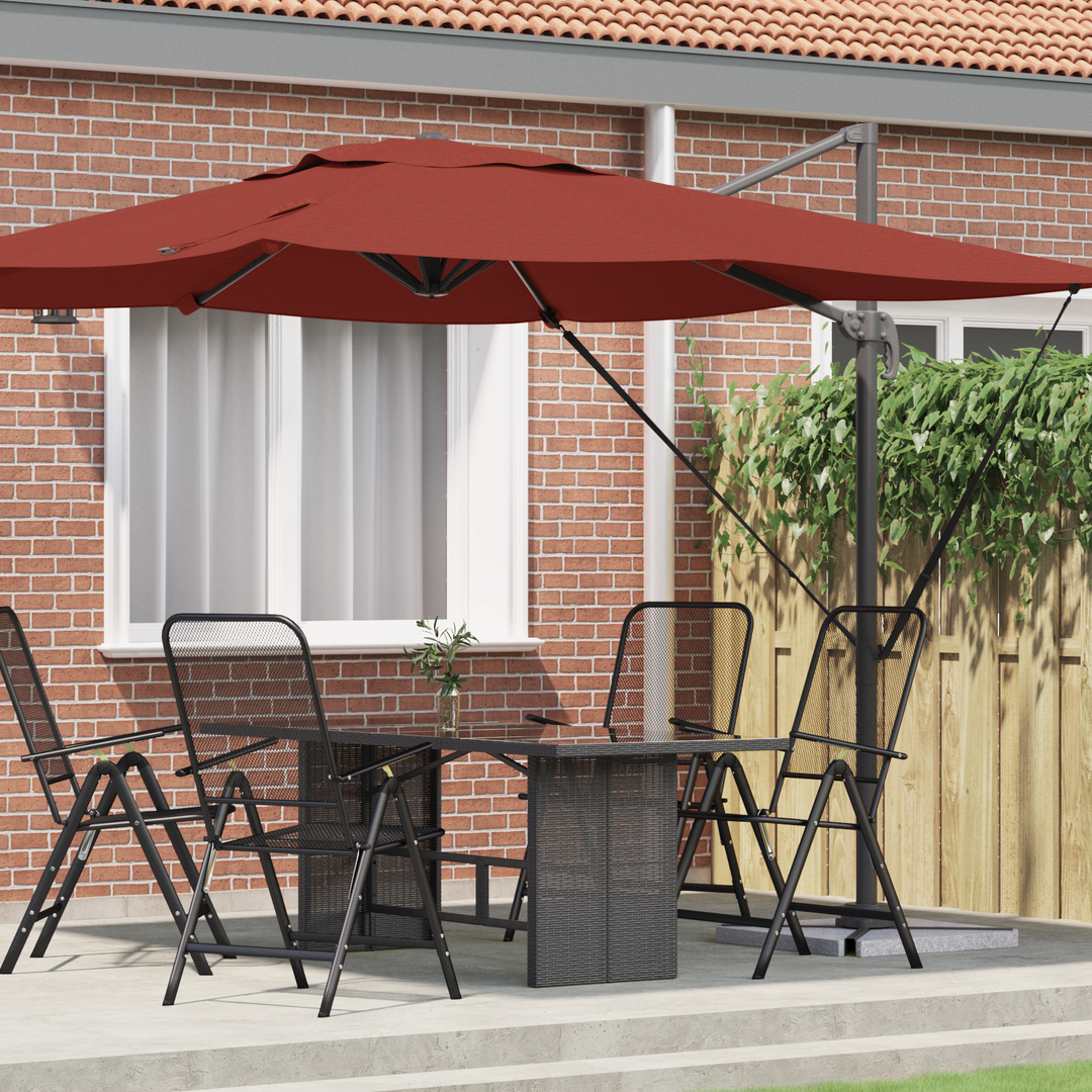 Roma Parasol Rød 286 x 284 x 265 cm Aluminium og Polyester