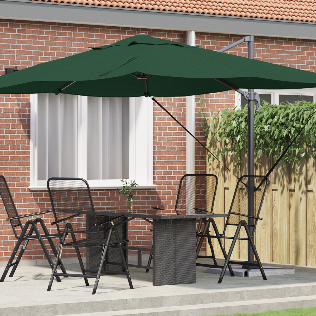 Parasol Grøn 351 x 250 x 260 cm Polyester og Aluminium