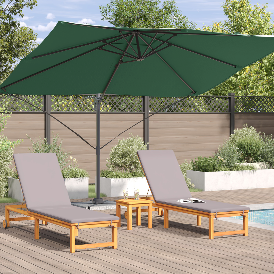 Parasol Grøn 351 x 250 x 260 cm Polyester og Aluminium