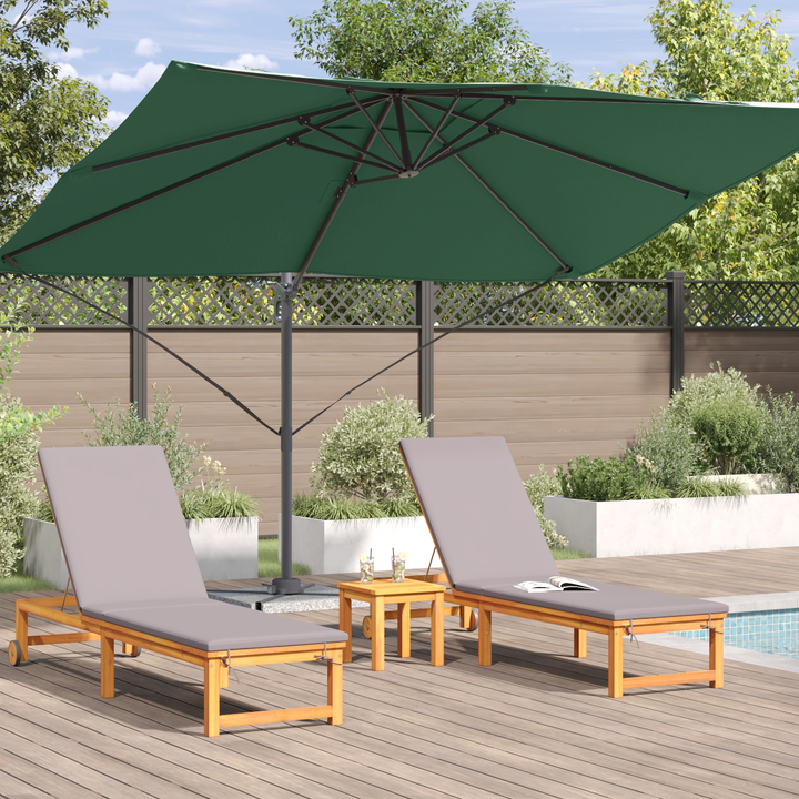 Parasol Grøn 351 x 250 x 260 cm Polyester og Aluminium