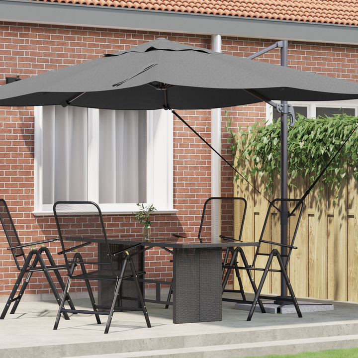 Parasol Antracit 351 x 250 x 260 cm Polyester og Aluminium