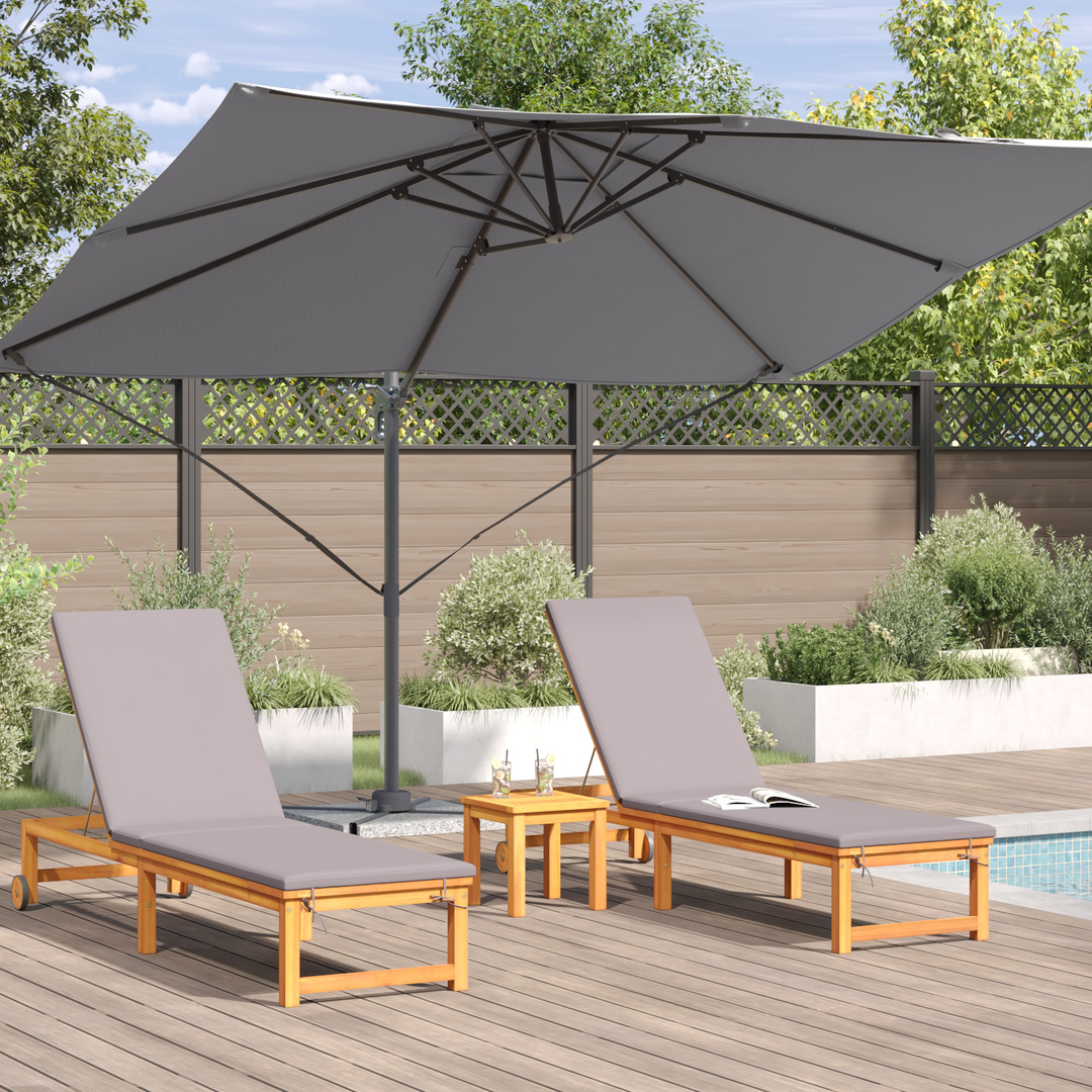 Parasol Antracit 351 x 250 x 260 cm Polyester og Aluminium