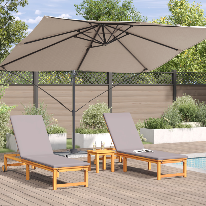 Parasol Gråbrun 351 x 250 x 260 cm Polyester og Aluminium