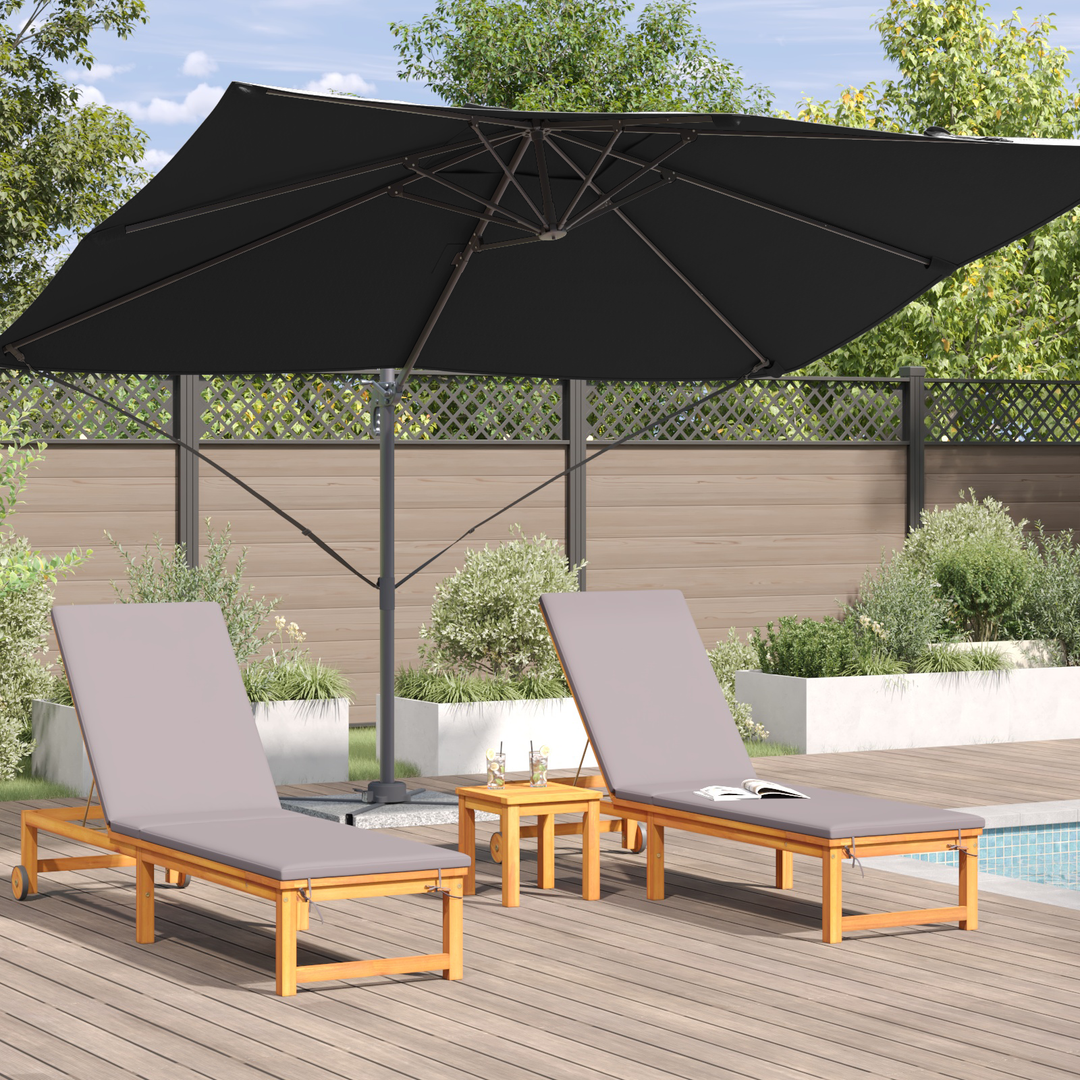 Parasol Sort 351 x 250 x 260 cm Polyester og Aluminium