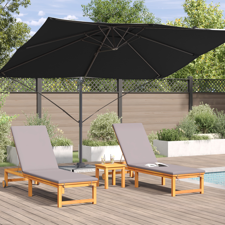 Parasol Sort 351 x 250 x 260 cm Polyester og Aluminium
