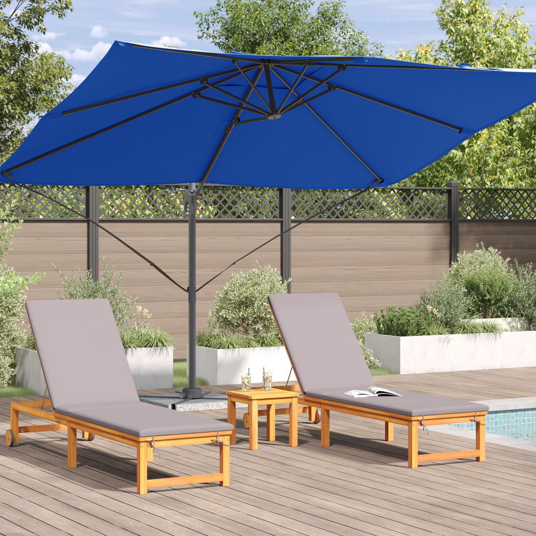 Parasol 351 x 250 x 260 cm Polyester og Aluminium Azurblå