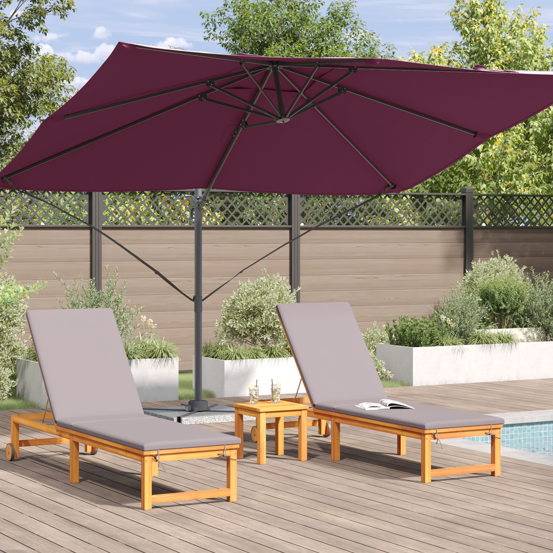 Parasol Bordeaux Rød 351 x 250 x 260 cm Polyester og Aluminium