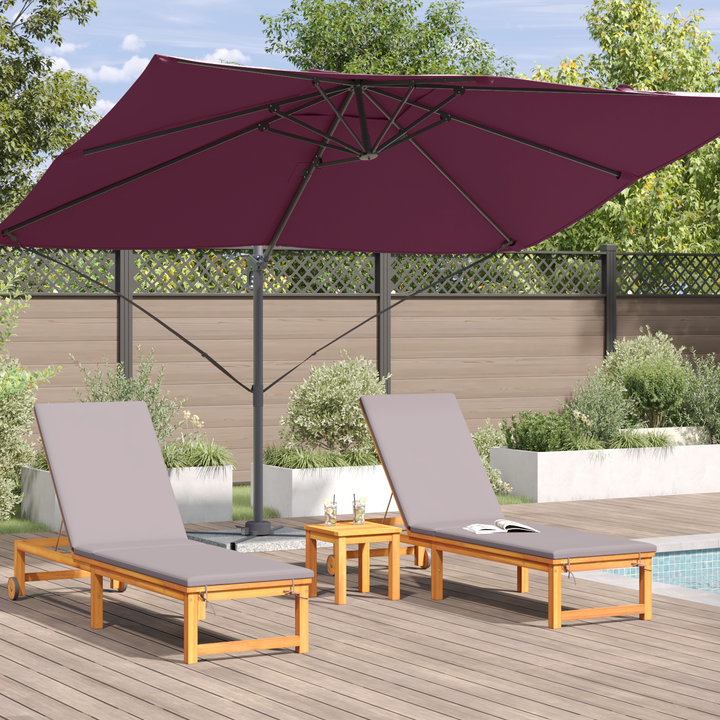 Parasol Bordeaux Rød 351 x 250 x 260 cm Polyester og Aluminium