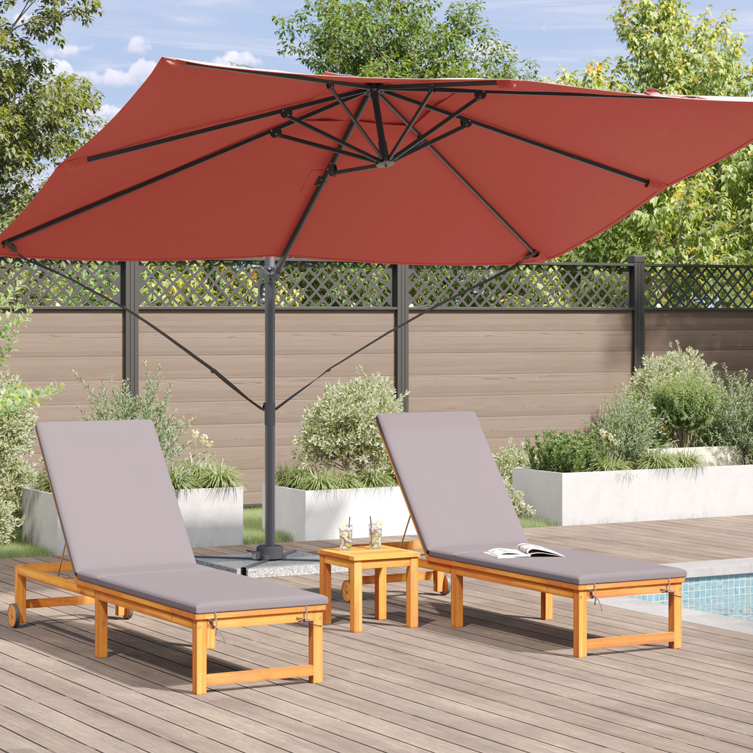 Parasol Terrakotta 351 x 250 x 260 cm Polyester og Aluminium