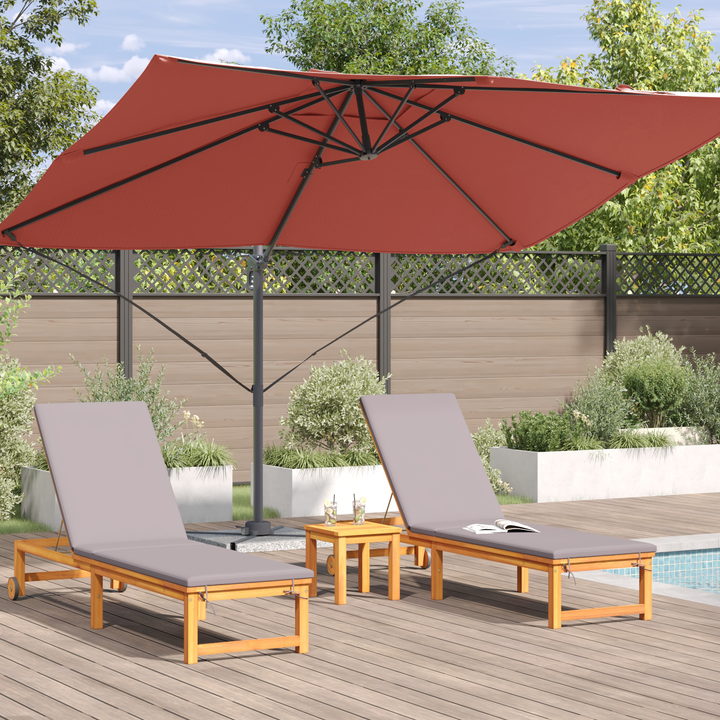 Parasol Terrakotta 351 x 250 x 260 cm Polyester og Aluminium