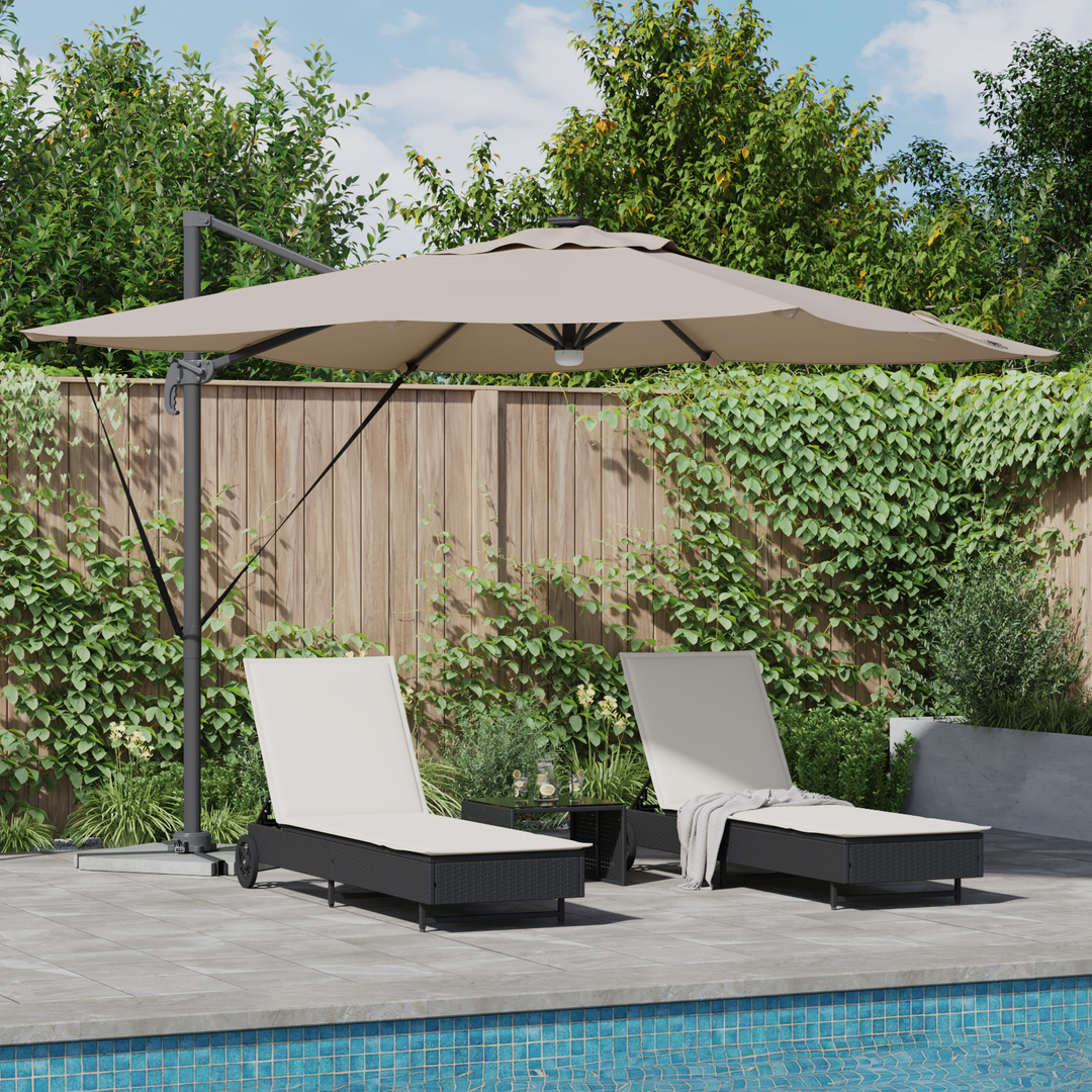 Roma Parasol Gråbrun 286 x 284 x 270 cm Aluminium og Polyester