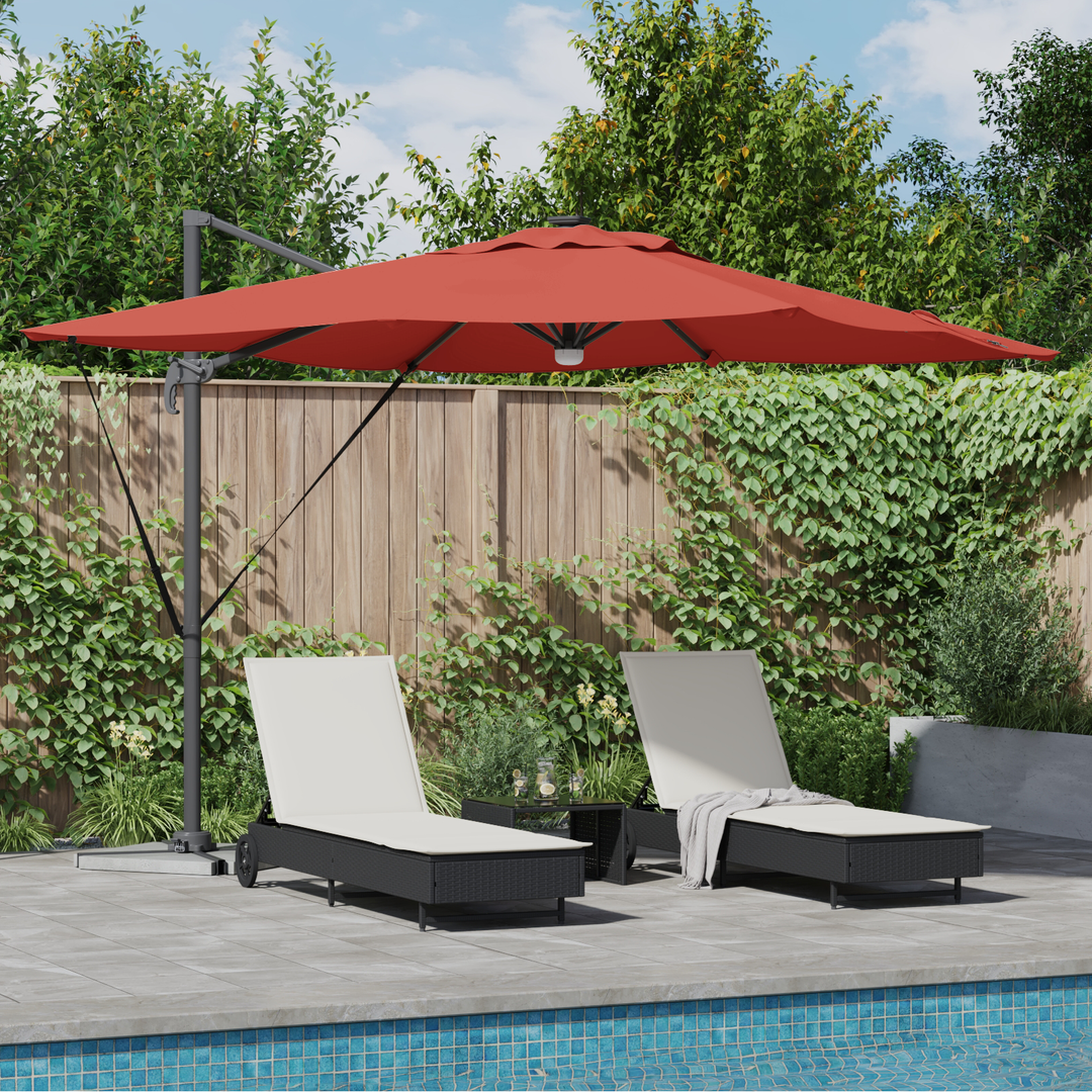 Roma Parasol Rød 286 x 284 x 270 cm Aluminium og Polyester