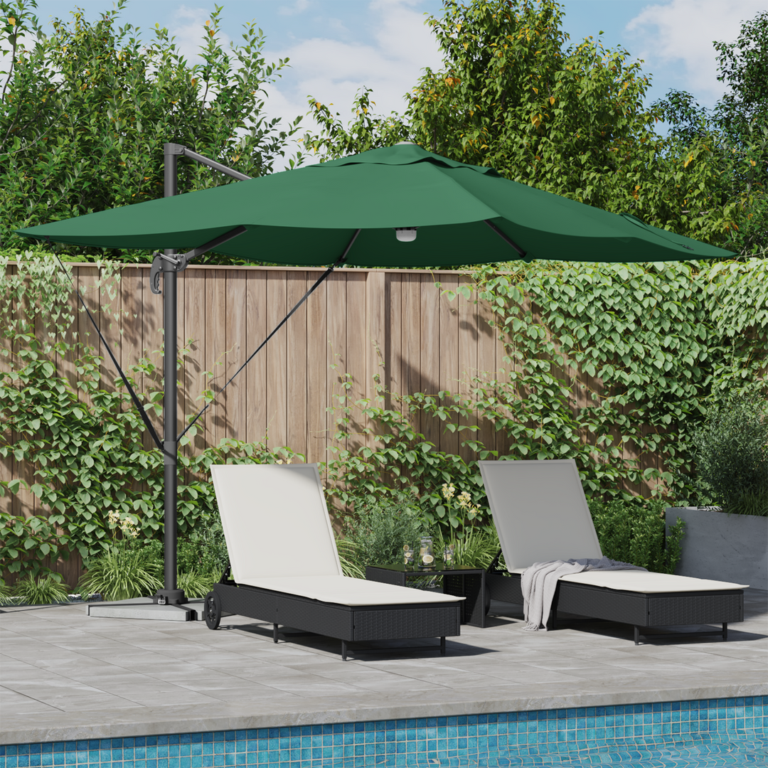 Parasol Grøn 351 x 250 x 253 cm Polyester og Aluminium