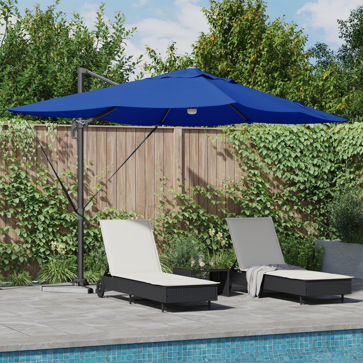 Parasol 351 x 250 x 253 cm Polyester og Aluminium Azurblå