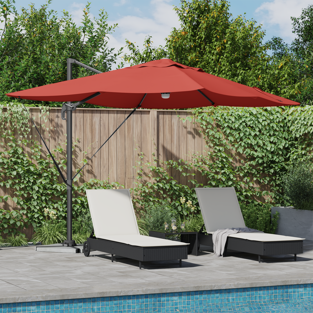 Parasol Terrakotta 351 x 250 x 253 cm Polyester og Aluminium