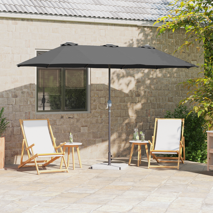 Havesol Antracit 370 x 197 x 239 cm Polyester og Aluminium
