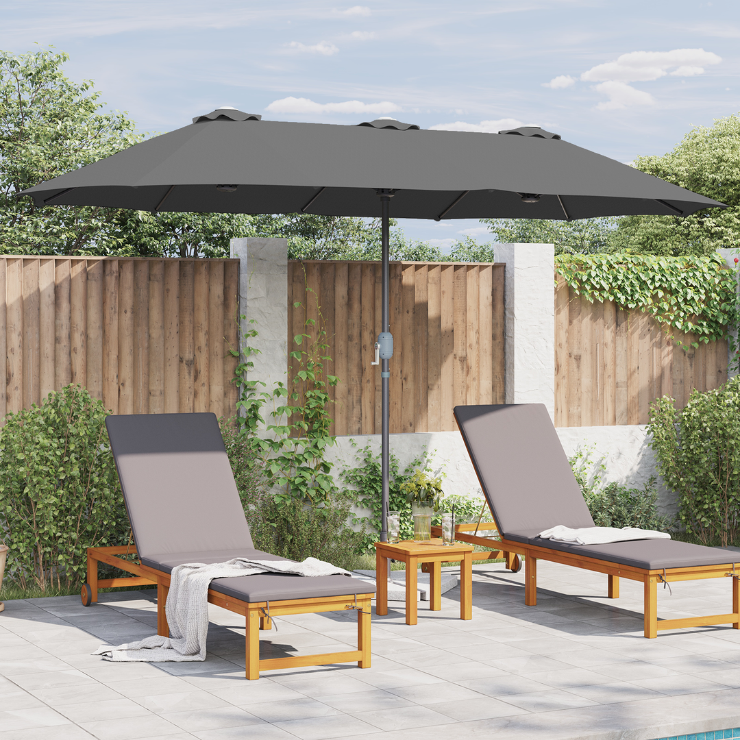 Havesol Antracit 370 x 197 x 239 cm Polyester og Aluminium