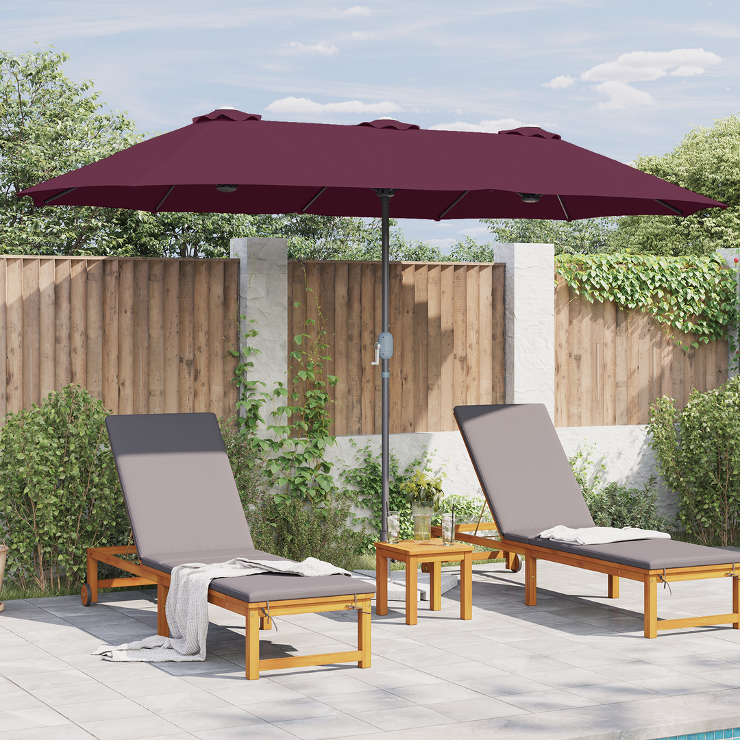 Havesol Bordeaux Rød 370 x 197 x 239 cm Polyester og Aluminium