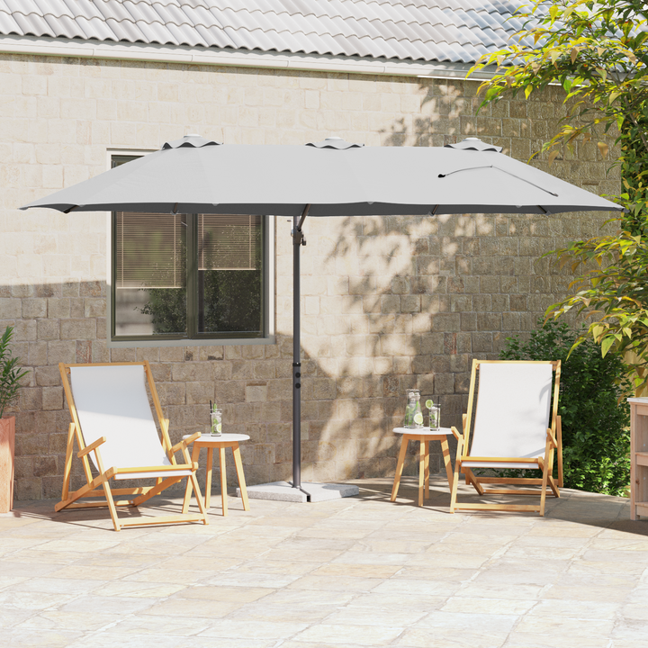 Parasol Sandfarvet 372 x 198 x 243 cm Polyester og Aluminium