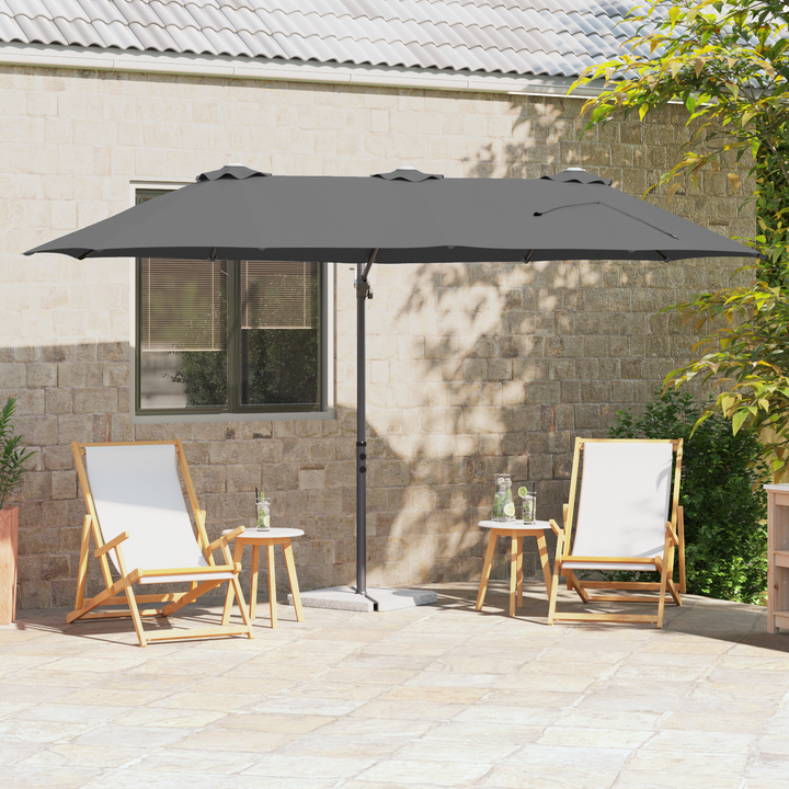 Parasol Antracit 372 x 198 x 243 cm Polyester og Aluminium