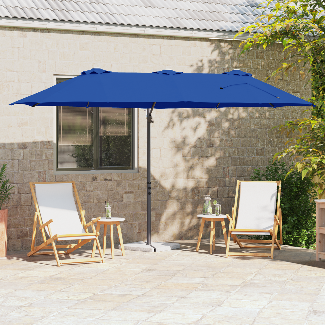 Parasol 372 x 198 x 243 cm Polyester og Aluminium Azurblå