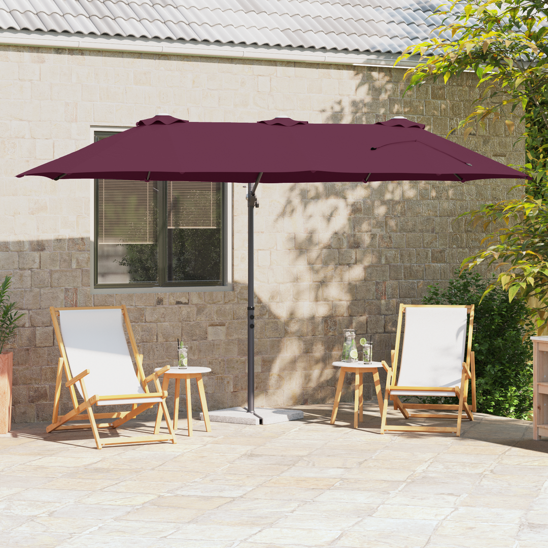 Parasol Bordeaux Rød 372 x 198 x 243 cm Polyester og Aluminium
