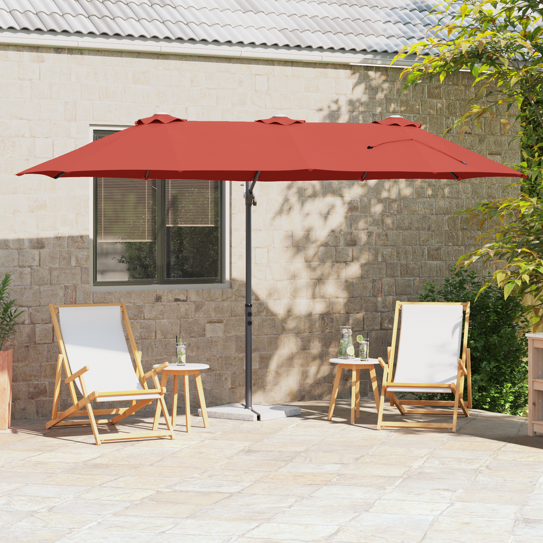 Parasol Terrakotta 372 x 198 x 243 cm Polyester og Aluminium