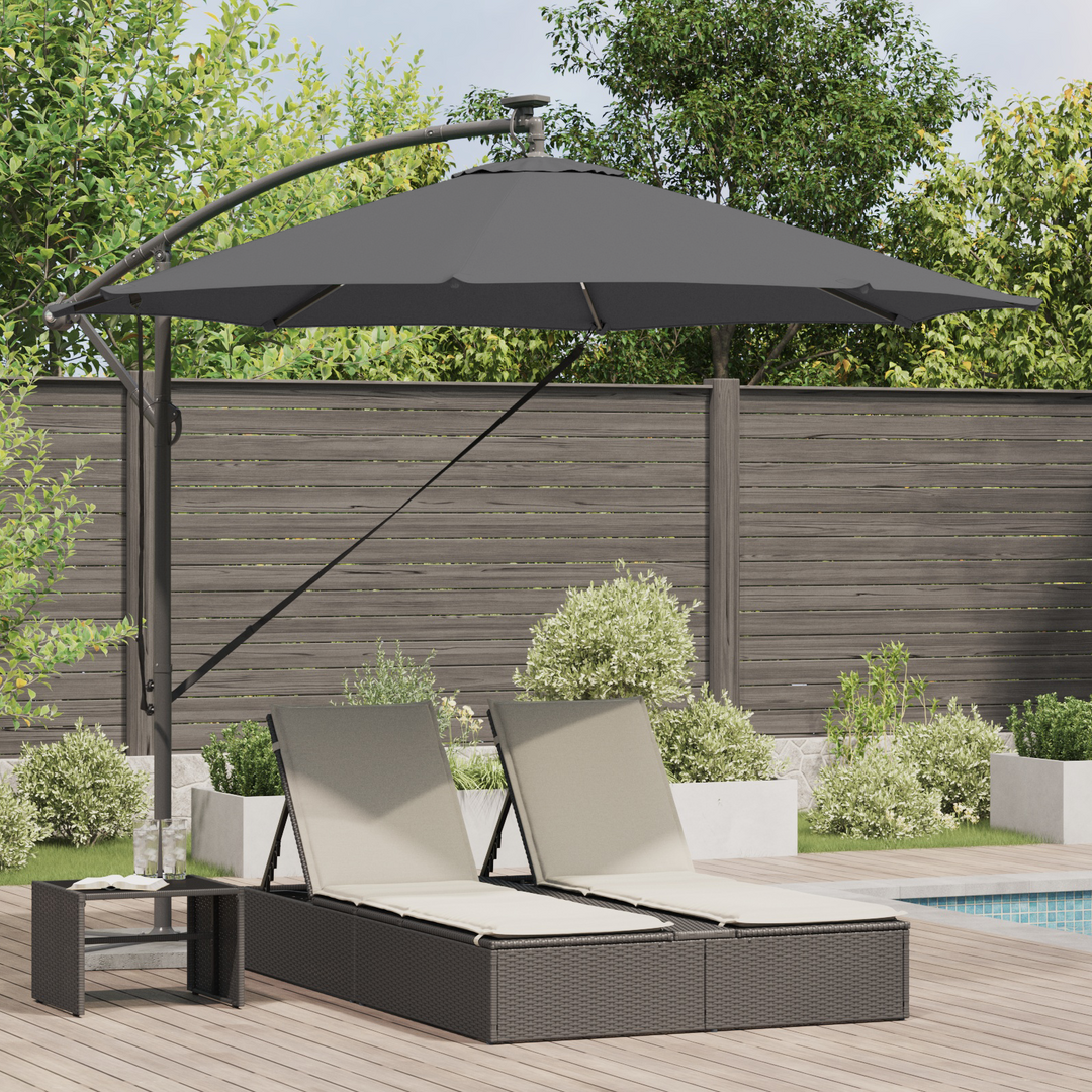 Parasol Antracit 294 x 294 x 248 cm Polyester og Aluminium