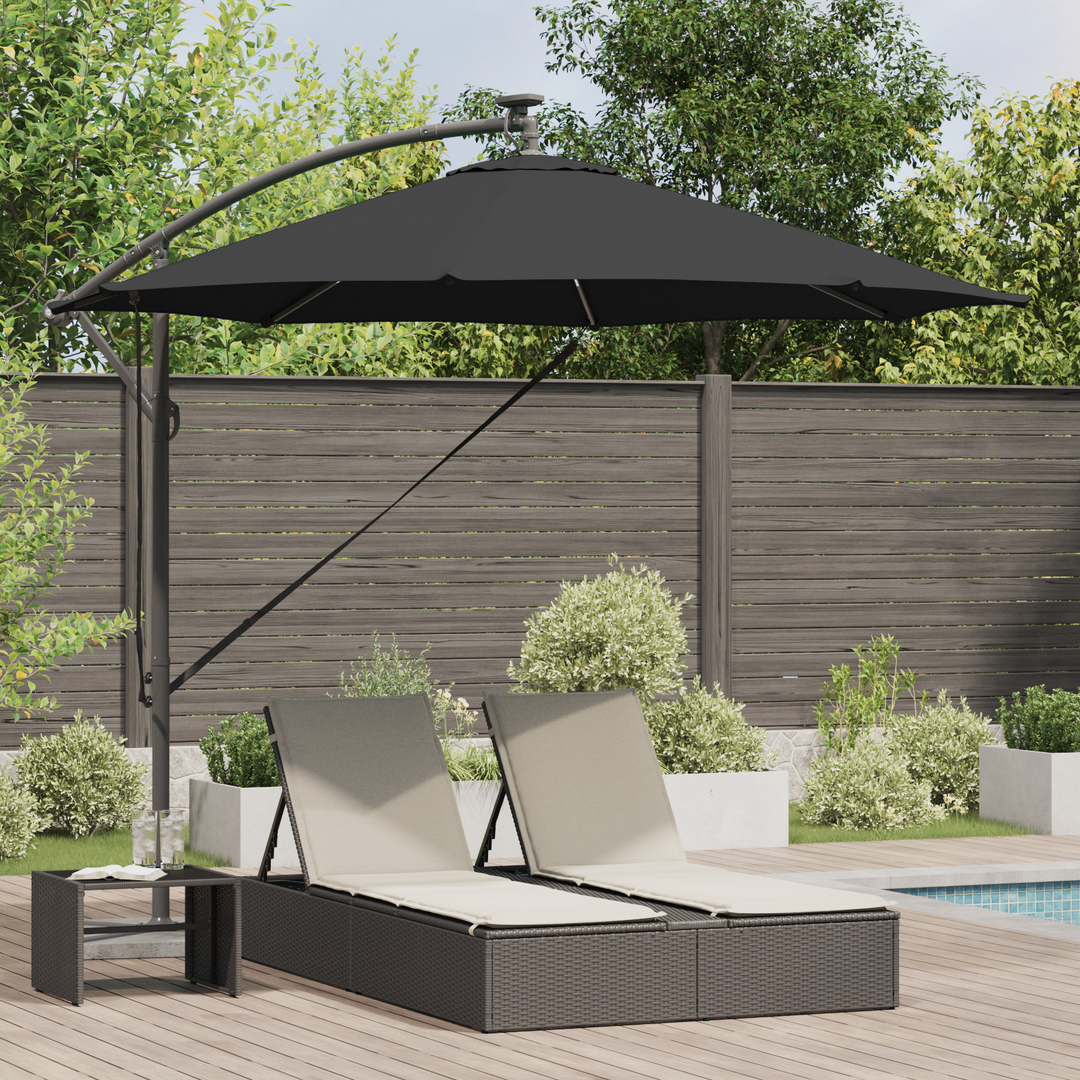 Parasol 294 x 294 x 248 cm Polyester og Aluminium Sort