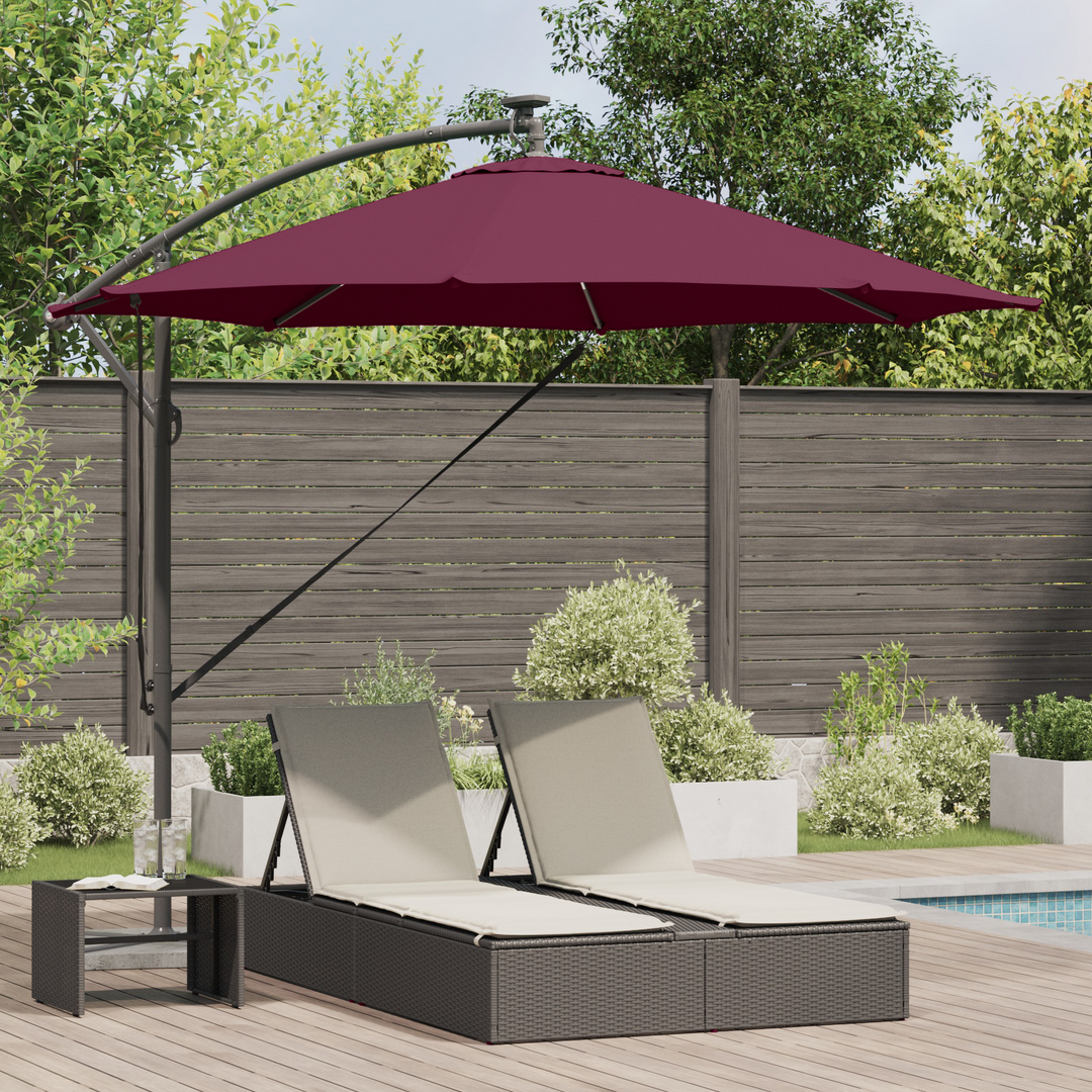 Parasol Bordeaux Rød 294 x 294 x 248 cm Polyester og Aluminium