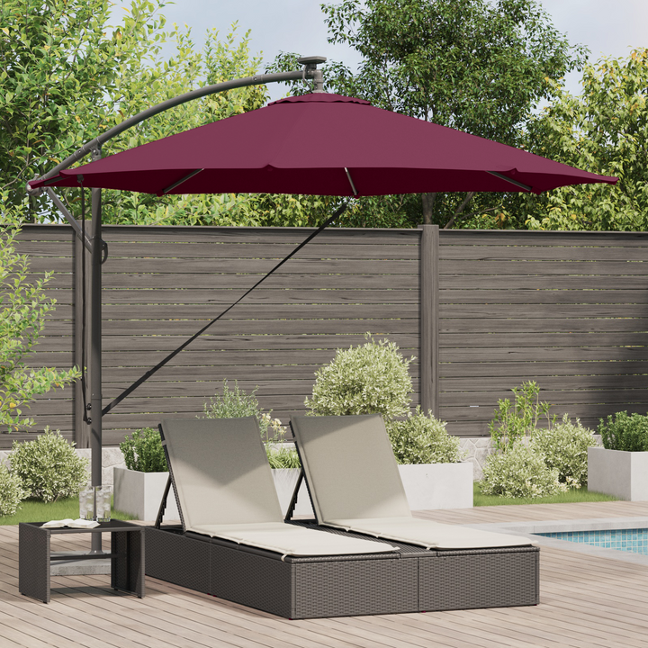 Parasol Bordeaux Rød 294 x 294 x 248 cm Polyester og Aluminium