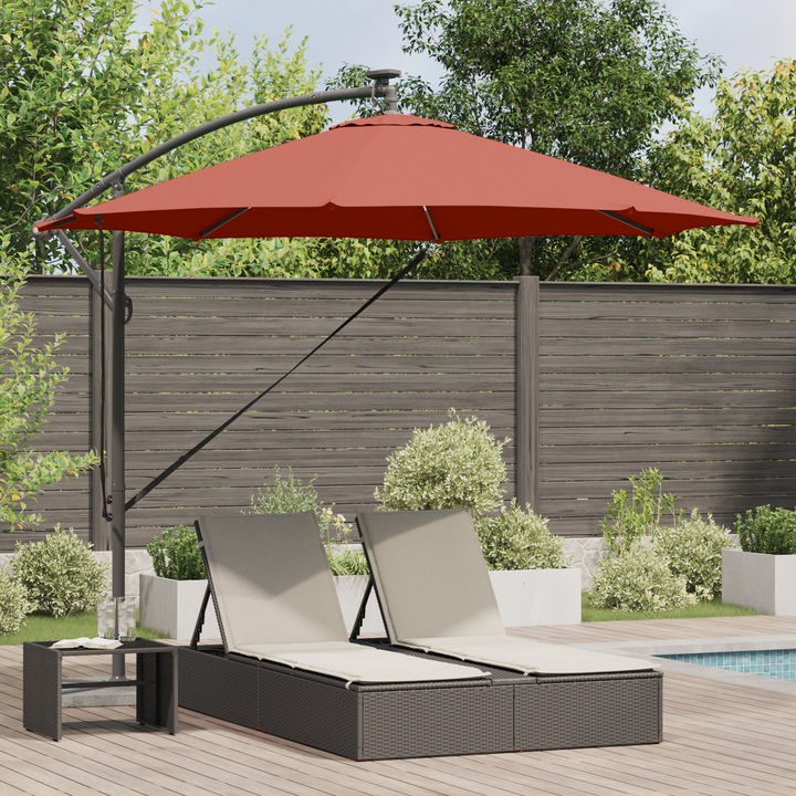 Parasol Terrakotta 294 x 294 x 248 cm Polyester og Aluminium