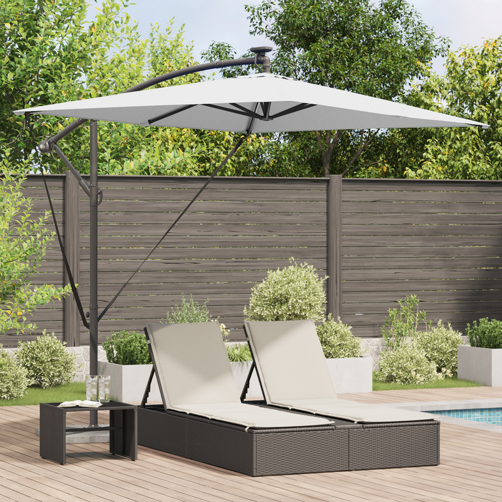 Parasol Sandfarvet 294 x 200 x 270 cm Polyester og Aluminium