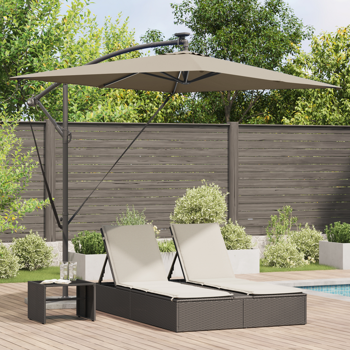 Parasol Gråbrun 294 x 200 x 270 cm Polyester og Aluminium